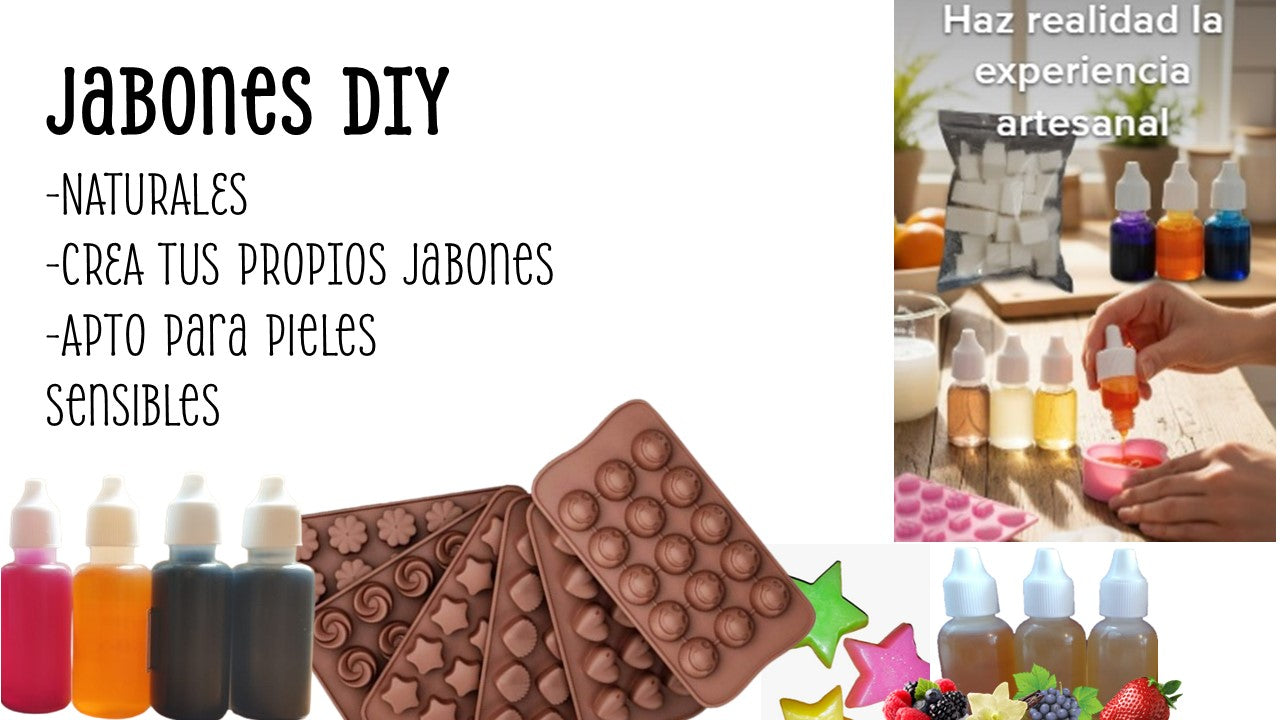 Kit de 5 Esencias y 5 colorantes | Aromas Flores | Jabones de Glicerina | 10 piezas de 10ml c/u